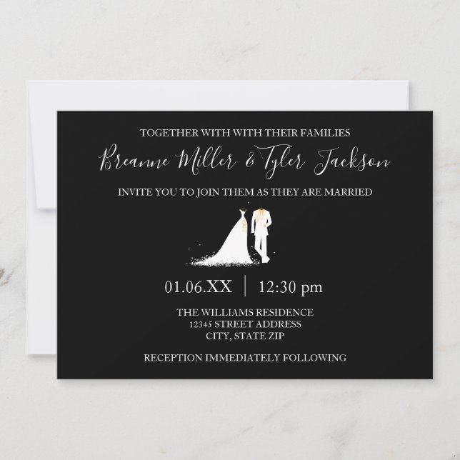 Robe et tux - Faire-part de mariage (Devant)