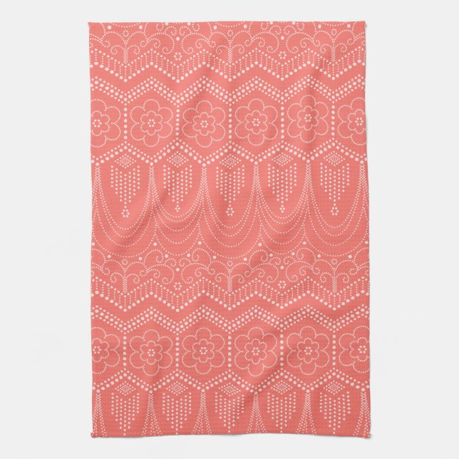 Robe Flapper Inspiré Coral Serviette de cuisine (Vertical)