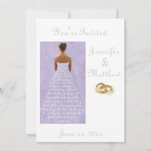 Robe mariage anneaux or mariage violet invitation