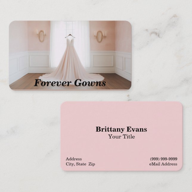 Robe mariage / Carte de visite de la boutique nupt (Devant / Derrière)