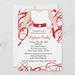 Robe Mariage rouge Invitation de douche nuptiale