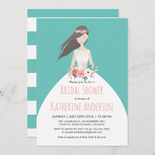 Robe Mariage turquoise Invitation de douche nuptia