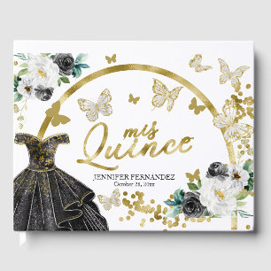 Robe noire papillon Quinceanera Livre d'or