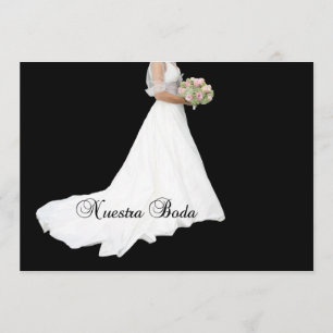 robe nuptiale blanche de faire-part de mariage