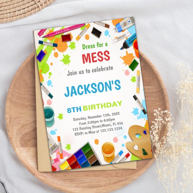 Robe Pour Les Invitations De Peinture De Mess (Dress For Mess Paint Invitations)