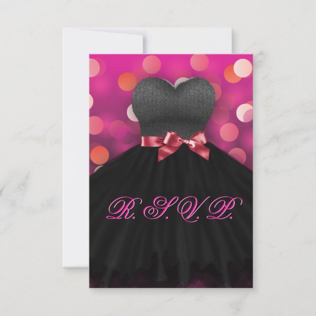 Robe rose Sweet sixteen noir Anniversaire RSVP (Devant)