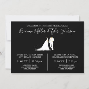 Robe & Smoking - Invitation de mariage & de récept