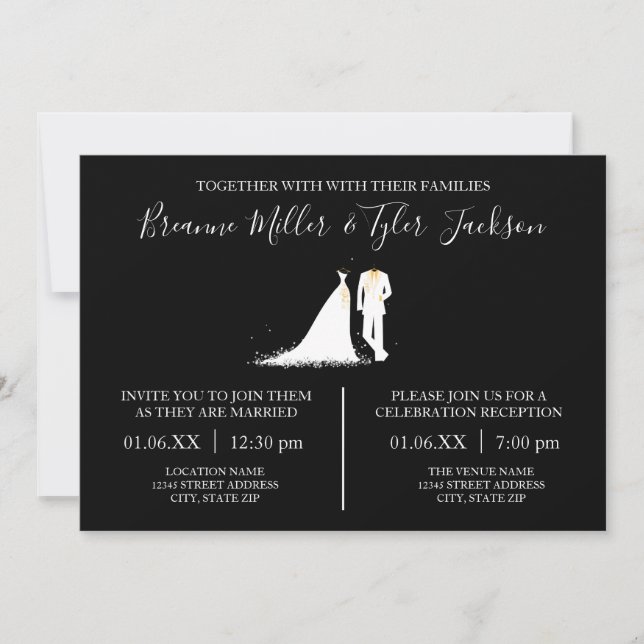 Robe & Tux - Invitation Mariage & Réception (Devant)