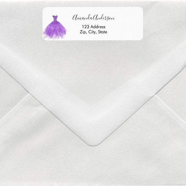 Robe violette blanc élégant adresse de retour (Créateur téléchargé)