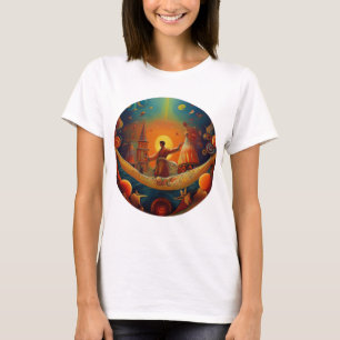 Robed Man In Fantasy Scene In Ancient City T-Shirt