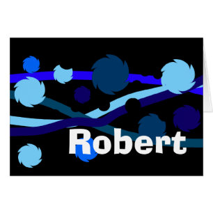 Robert Blue and Black Personalised Name Card
