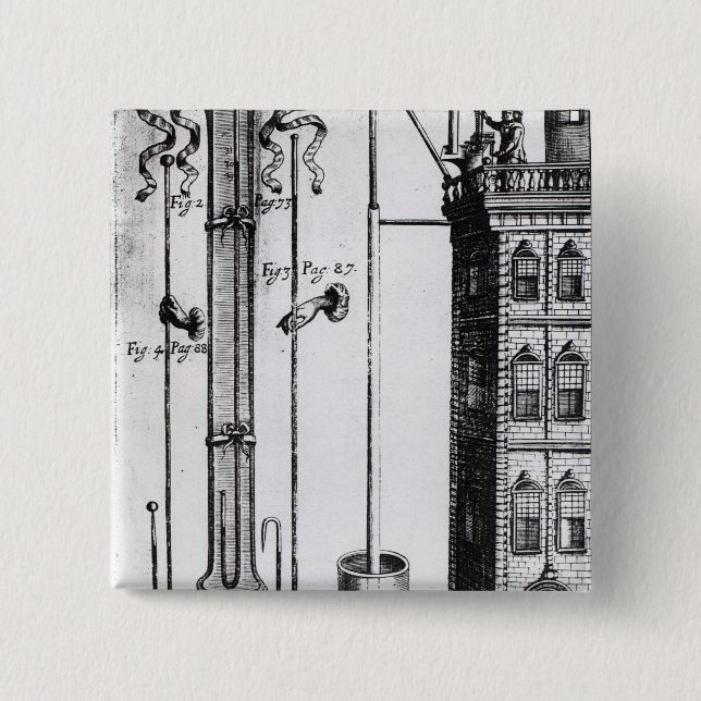 Robert Boyle's development of the water pump 2 Inch Square Button (Front)