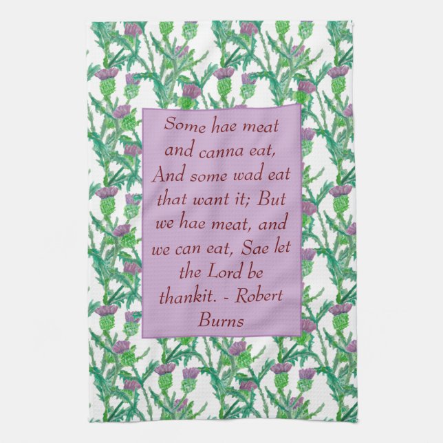 Robert Burns Meal Blessing Kitchen Towel (Vertical)