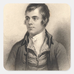 Robert Burns Portrait Square Sticker