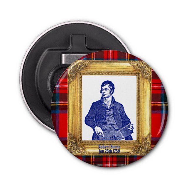 Robert Burns Royal Stewart Plaid Jan 25 Bottle Opener (Front)