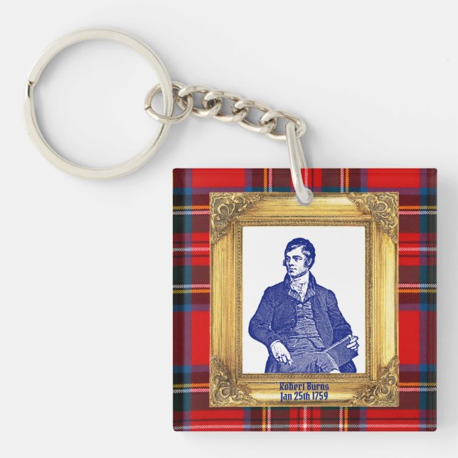 Robert Burns Royal Stewart Plaid Jan 25 Keychain (Front)