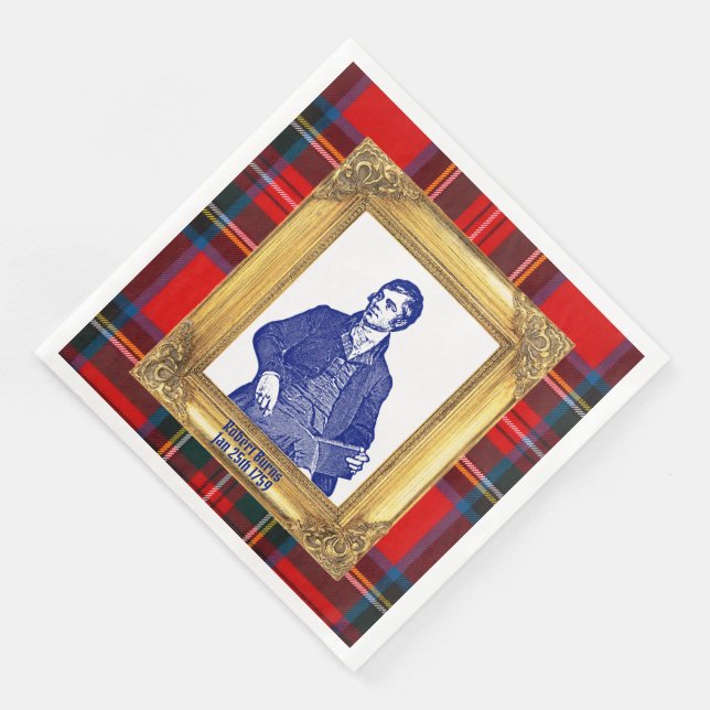 Robert Burns Royal Stewart Plaid Jan 25 Napkin (Corner)