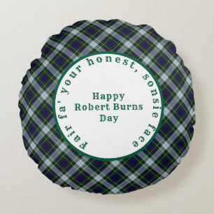 Robert Burns Scottish Tartan 2 Round Pillow