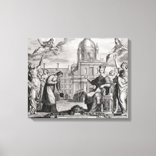 Robert de Sorbon  and Cardinal Richelieu Canvas Print (Front)