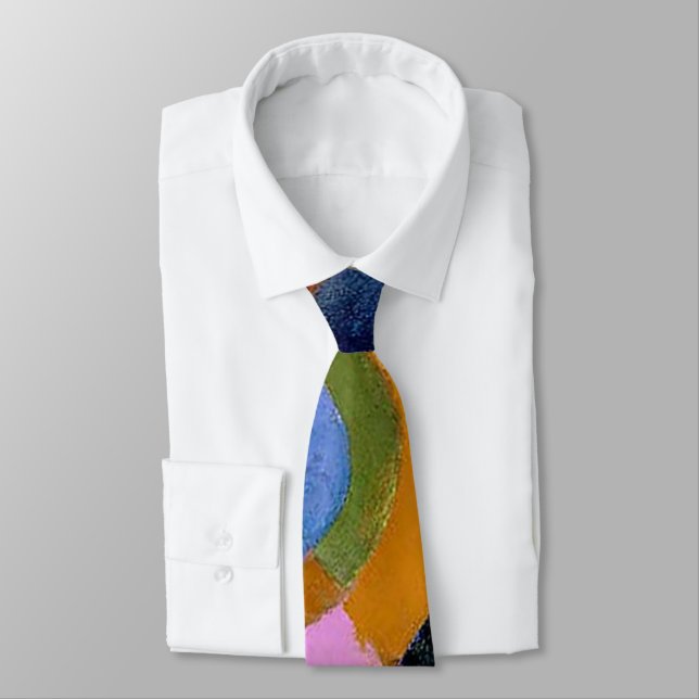Robert Delaunay Claasical Abstract Art Painting Tie (Tied)