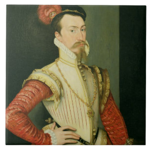 Robert Dudley (1532-88) 1st Earl of Leicester, c.1 Tile