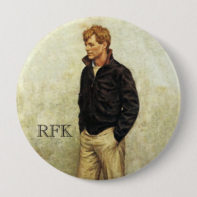 Robert F. Kennedy 4 Inch Round Button (Front)