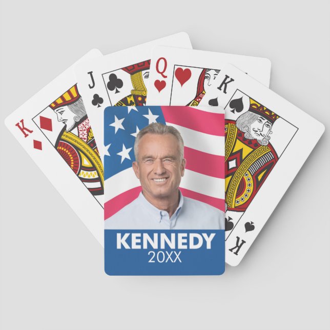 Robert F Kennedy JR 2024 - with flag background Playing Cards (Back)