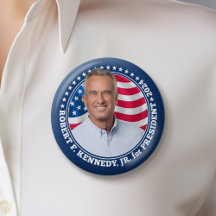 Robert F Kennedy JR RFK photo and flag 2024 