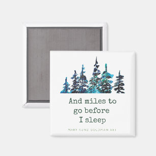 Robert Frost Poetry Hand-Illustrated Watercolor Magnet