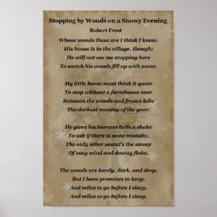 Robert Frost, Stopping by Woods Poster
