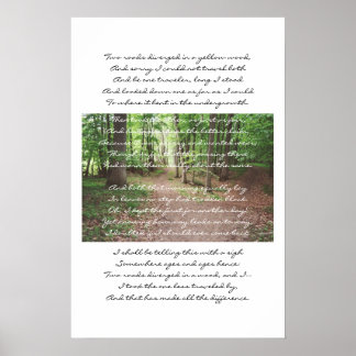 Robert Frost - The Road Not Taken Poster