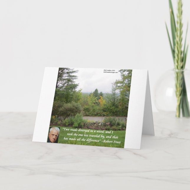 Robert Frost Wisdom Quote "Road Less Travelled" Card (Front)