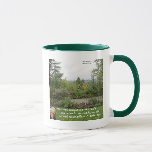 Robert Frost Wisdom Quote "Road Less Travelled" Mug (Right)