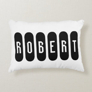 Robert Mens Name In Black n White, Accent Pillow