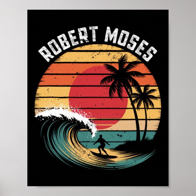 Robert Moses Beach Surfing  Poster (Front)