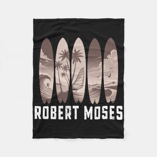 Robert Moses Surfboard Men Women Surfing  Fleece Blanket (Front)