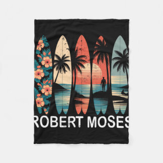 Robert Moses Surfboard Surfing Retro _1  Fleece Blanket