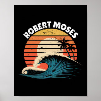 Robert Moses Women Men Surfboarding Poster