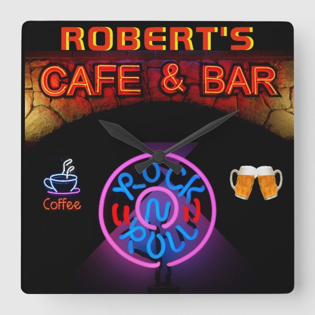 ROBERT - Name Neon Sign Bar Mancave Den Clock Fun (Front)
