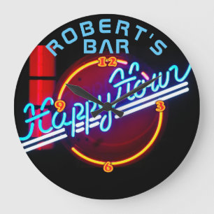 ROBERT - Name Neon Sign Bar Mancave Den Clock Fun