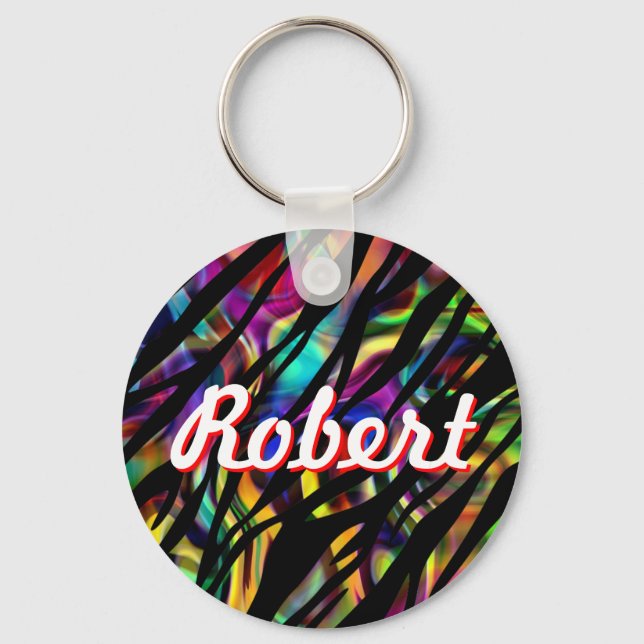 Robert Personalized Colourful Keychain (Front)