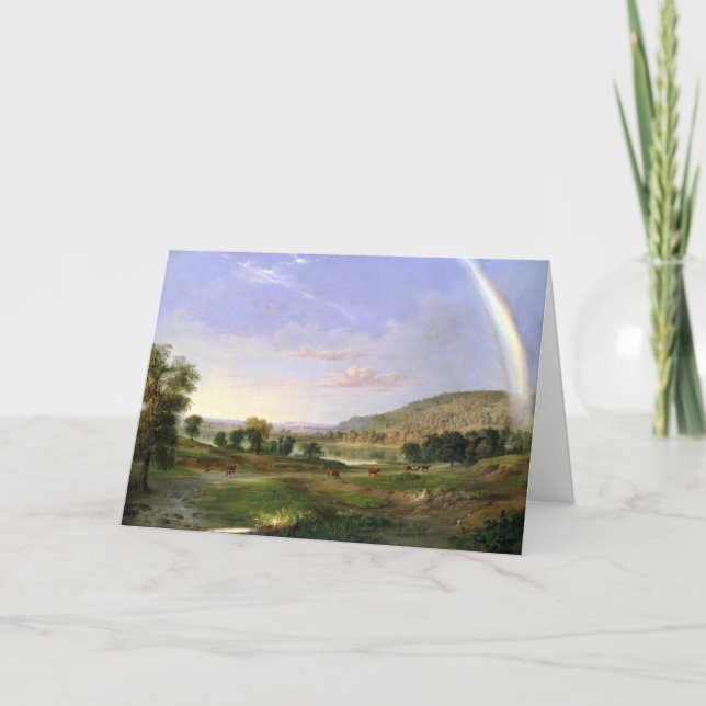 Robert S. Duncanson Landscape with Rainbow Poster Card (Front)