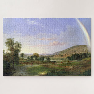 Robert S. Duncanson Landscape with Rainbow Poster Jigsaw Puzzle