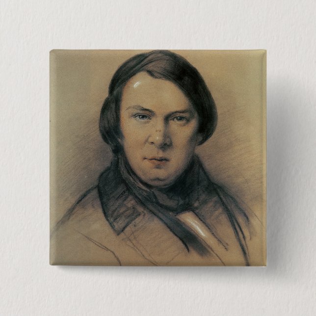Robert Schumann  1853 2 Inch Square Button (Front)