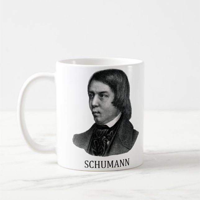 Robert Schumann, black Coffee Mug (Left)