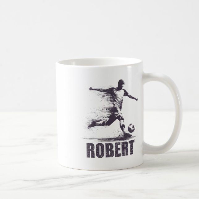 Robert Soccer Boys Personalized First Name Robert  Coffee Mug (Right)
