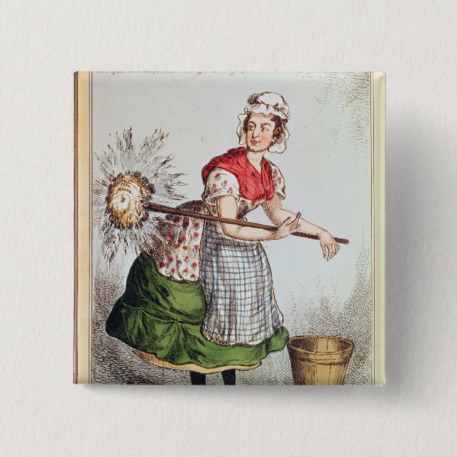 Robertena Peelena the Maid of All Work 2 Inch Square Button (Front)