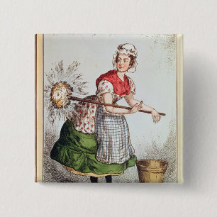 Robertena Peelena the Maid of All Work 2 Inch Square Button