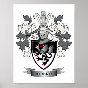 Roberts Family Crest Coat of Arms Poster