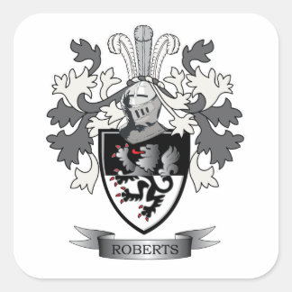 Roberts Family Crest Coat of Arms Square Sticker